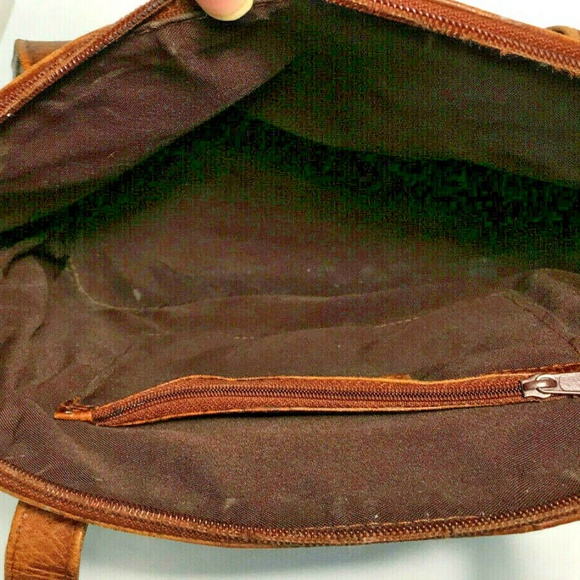 DANIER Tote Bag Crossbody Brown Texture Lizard - Picture 5 of 7